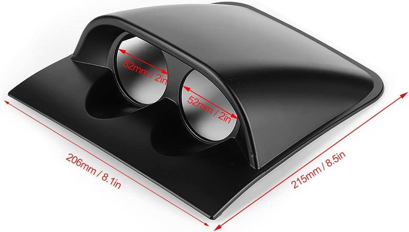 OUKENS Universal Black 2" 52mm Single Hole Gauge Dashboard Pod, ABS Plastic Car Dash Meter Cup Gauge Pod Mount Holder, Fit Most Cars, Trucks, Boats, 2 Hole Instrument Panel - Image 2